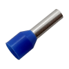 Isolierte blaue Aderendhülse für 2,5-mm²-Verkabelung.